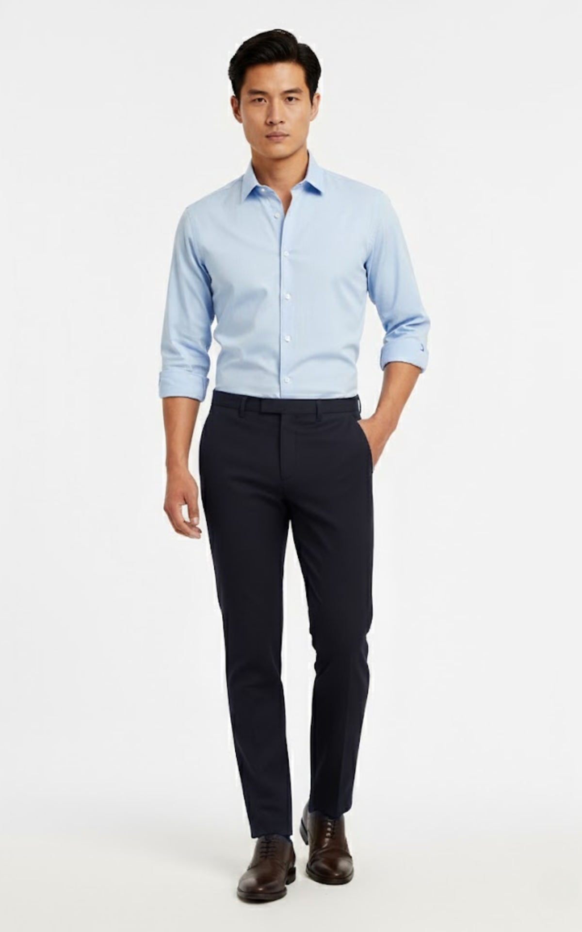 Men’s Cotton Lyocell Slim Fit Pants – Soft Stretch Business Casual Trousers