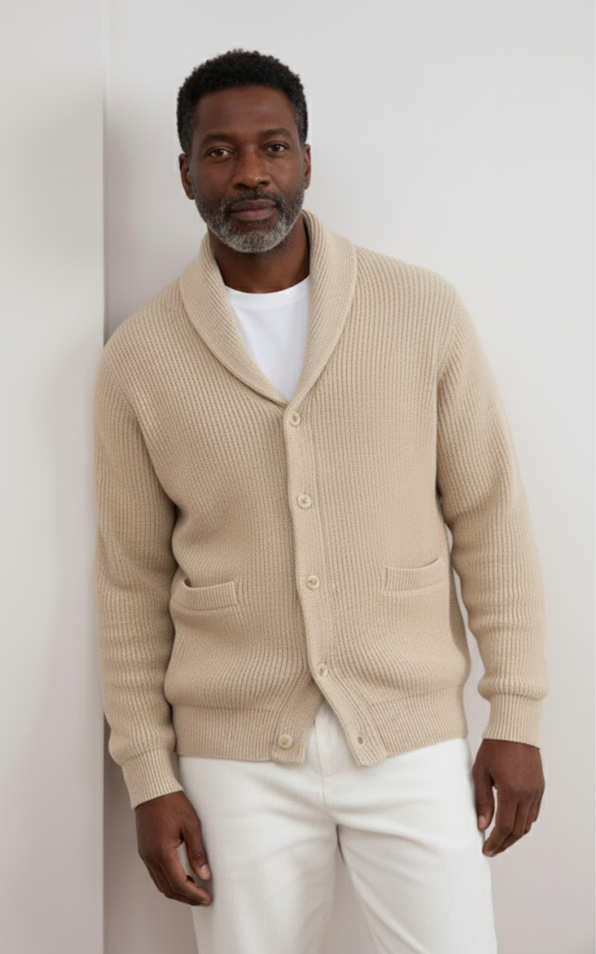 Men’s Shawl Collar Knit Cardigan