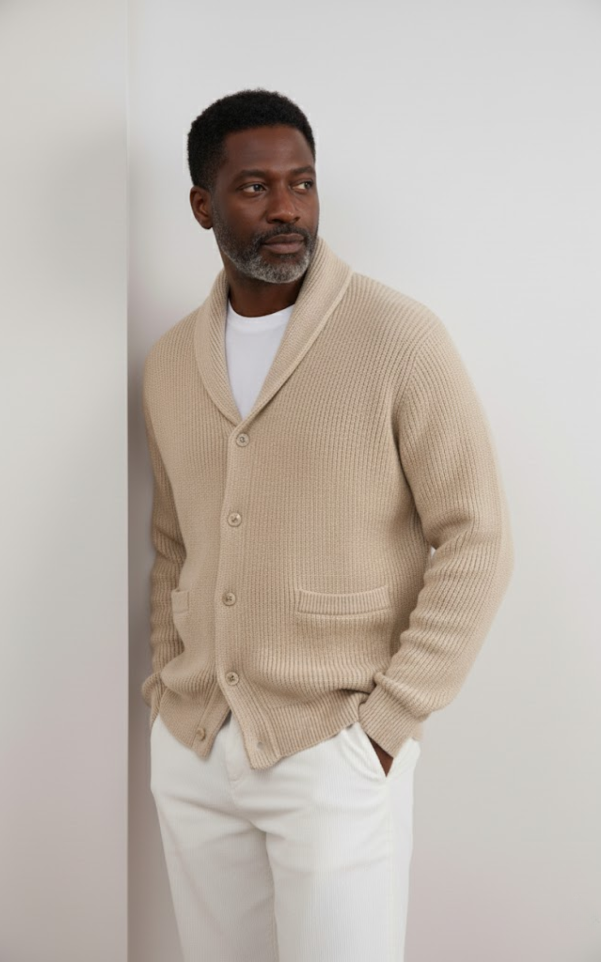 Men’s Shawl Collar Knit Cardigan