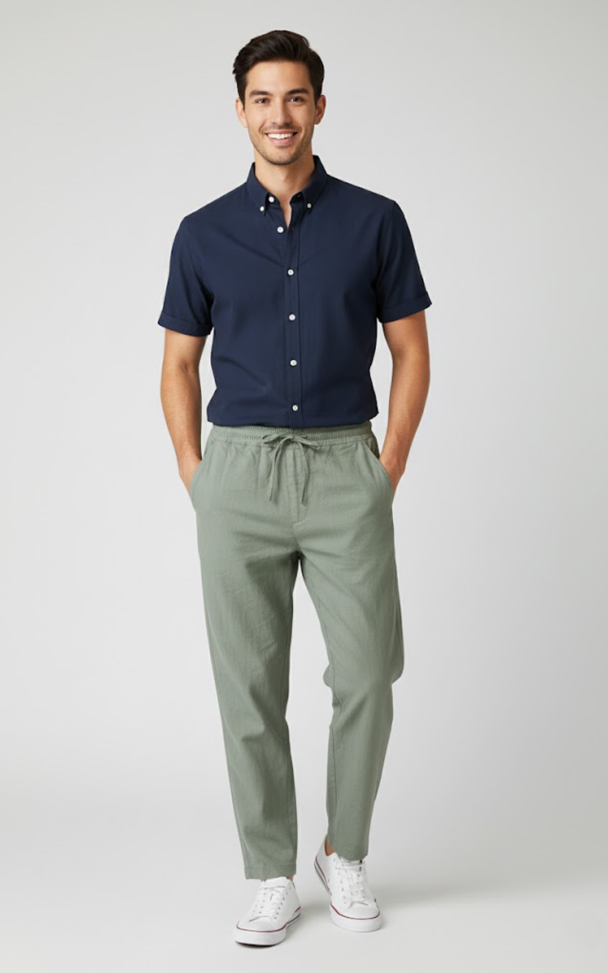 Men’s Lightweight Cotton-Linen Drawstring Pants